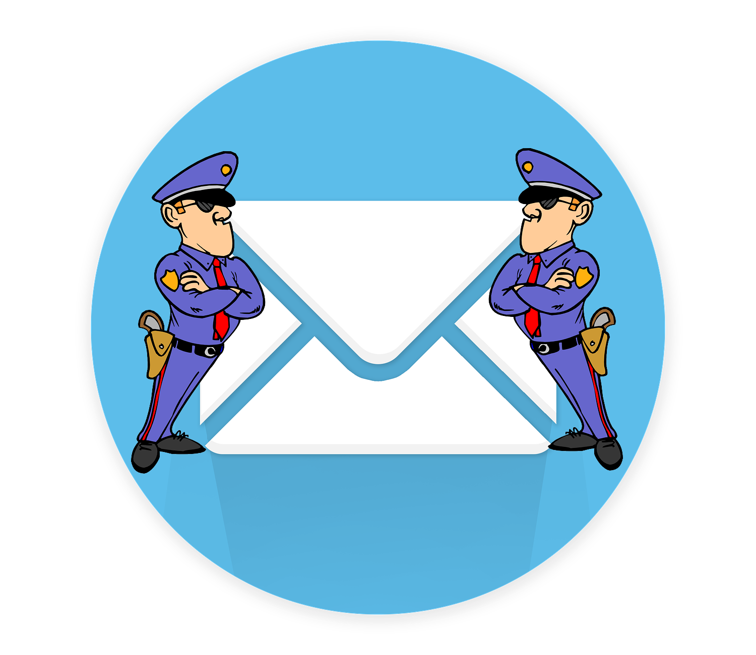 Two Policeman watching email